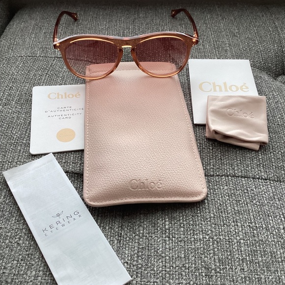 Chloé 56mm Aviator Sunglasses One Size, ORANGE main image 9